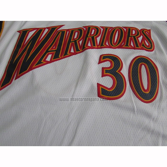 Camiseta Golden State Warriors Stephen Curry NO 30 Hardwood Classics Blanco